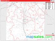 Randolph County, NC <br /> Wall Map <br /> Zip Code <br /> Red Line Style 2024 Map