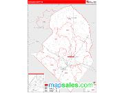 Scotland County, NC <br /> Wall Map <br /> Zip Code <br /> Red Line Style 2024 Map