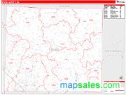 Stokes County, NC <br /> Wall Map <br /> Zip Code <br /> Red Line Style 2024 Map