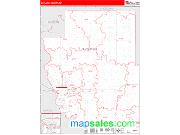 Burleigh County, ND <br /> Wall Map <br /> Zip Code <br /> Red Line Style 2024 Map