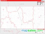 Dickey County, ND <br /> Wall Map <br /> Zip Code <br /> Red Line Style 2024 Map