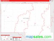 Hettinger County, ND <br /> Wall Map <br /> Zip Code <br /> Red Line Style 2024 Map