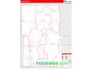 Kidder County, ND <br /> Wall Map <br /> Zip Code <br /> Red Line Style 2024 Map