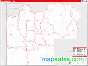 McKenzie County, ND <br /> Wall Map <br /> Zip Code <br /> Red Line Style 2024 Map