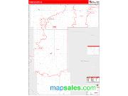 Pierce County, ND <br /> Wall Map <br /> Zip Code <br /> Red Line Style 2024 Map