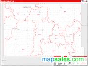 Sargent County, ND <br /> Wall Map <br /> Zip Code <br /> Red Line Style 2024 Map