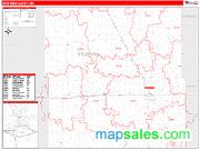 Stutsman County, ND <br /> Wall Map <br /> Zip Code <br /> Red Line Style 2024 Map
