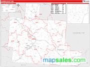 Athens County, OH <br /> Wall Map <br /> Zip Code <br /> Red Line Style 2024 Map