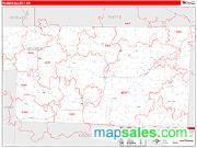 Holmes County, OH <br /> Wall Map <br /> Zip Code <br /> Red Line Style 2024 Map