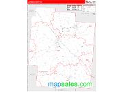 Jackson County, OH <br /> Wall Map <br /> Zip Code <br /> Red Line Style 2024 Map