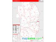 Jefferson County, OH <br /> Wall Map <br /> Zip Code <br /> Red Line Style 2024 Map