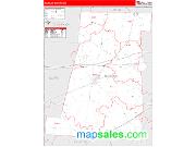Madison County, OH <br /> Wall Map <br /> Zip Code <br /> Red Line Style 2024 Map