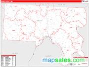 Meigs County, OH <br /> Wall Map <br /> Zip Code <br /> Red Line Style 2024 Map
