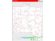 Miami County, OH <br /> Wall Map <br /> Zip Code <br /> Red Line Style 2024 Map