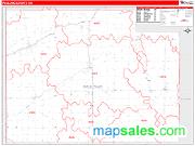 Paulding County, OH <br /> Wall Map <br /> Zip Code <br /> Red Line Style 2024 Map