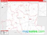 Pickaway County, OH <br /> Wall Map <br /> Zip Code <br /> Red Line Style 2024 Map
