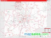Stark County, OH <br /> Wall Map <br /> Zip Code <br /> Red Line Style 2024 Map
