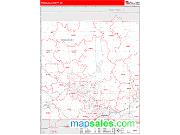 Trumbull County, OH <br /> Wall Map <br /> Zip Code <br /> Red Line Style 2024 Map