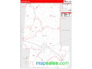 Union County, OH <br /> Wall Map <br /> Zip Code <br /> Red Line Style 2024 Map