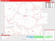 Van Wert County, OH <br /> Wall Map <br /> Zip Code <br /> Red Line Style 2024 Map