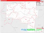 Vinton County, OH <br /> Wall Map <br /> Zip Code <br /> Red Line Style 2024 Map