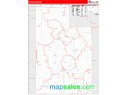 Caddo County, OK <br /> Wall Map <br /> Zip Code <br /> Red Line Style 2024 Map