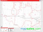 Canadian County, OK <br /> Wall Map <br /> Zip Code <br /> Red Line Style 2024 Map
