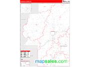 Cherokee County, OK <br /> Wall Map <br /> Zip Code <br /> Red Line Style 2024 Map