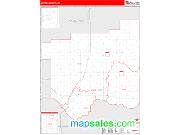 Cotton County, OK <br /> Wall Map <br /> Zip Code <br /> Red Line Style 2024 Map