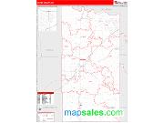 Grady County, OK <br /> Wall Map <br /> Zip Code <br /> Red Line Style 2024 Map