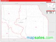Harper County, OK <br /> Wall Map <br /> Zip Code <br /> Red Line Style 2024 Map