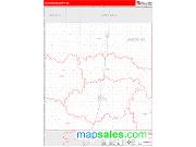Kingfisher County, OK <br /> Wall Map <br /> Zip Code <br /> Red Line Style 2024 Map