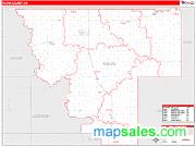 Kiowa County, OK <br /> Wall Map <br /> Zip Code <br /> Red Line Style 2024 Map