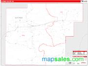 Latimer County, OK <br /> Wall Map <br /> Zip Code <br /> Red Line Style 2024 Map