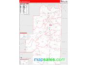 Le Flore County, OK <br /> Wall Map <br /> Zip Code <br /> Red Line Style 2024 Map