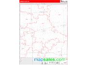 Lincoln County, OK <br /> Wall Map <br /> Zip Code <br /> Red Line Style 2024 Map