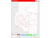 McCurtain County, OK <br /> Wall Map <br /> Zip Code <br /> Red Line Style 2024 Map