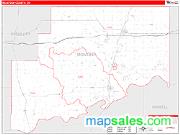 McIntosh County, OK <br /> Wall Map <br /> Zip Code <br /> Red Line Style 2024 Map