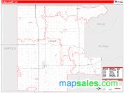 Noble County, OK <br /> Wall Map <br /> Zip Code <br /> Red Line Style 2024 Map