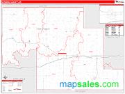 Okfuskee County, OK <br /> Wall Map <br /> Zip Code <br /> Red Line Style 2024 Map