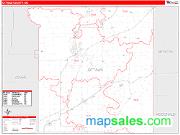 Ottawa County, OK <br /> Wall Map <br /> Zip Code <br /> Red Line Style 2024 Map