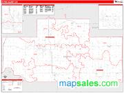Payne County, OK <br /> Wall Map <br /> Zip Code <br /> Red Line Style 2024 Map