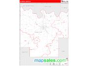 Pontotoc County, OK <br /> Wall Map <br /> Zip Code <br /> Red Line Style 2024 Map