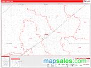 Texas County, OK <br /> Wall Map <br /> Zip Code <br /> Red Line Style 2024 Map