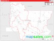 Wagoner County, OK <br /> Wall Map <br /> Zip Code <br /> Red Line Style 2024 Map