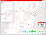 Benton County, OR <br /> Wall Map <br /> Zip Code <br /> Red Line Style 2024 Map
