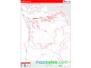 Clatsop County, OR <br /> Wall Map <br /> Zip Code <br /> Red Line Style 2024 Map