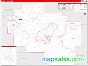 Crook County, OR <br /> Wall Map <br /> Zip Code <br /> Red Line Style 2024 Map