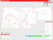 Jefferson County, OR <br /> Wall Map <br /> Zip Code <br /> Red Line Style 2024 Map