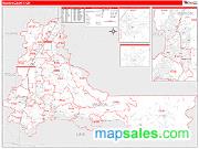 Marion County, OR <br /> Wall Map <br /> Zip Code <br /> Red Line Style 2024 Map